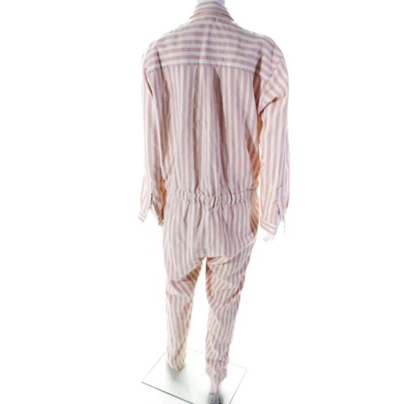 Marrakeshi Life Mikael Striped Utility Boilersuit Jumpsuit S 4/6 Blush C… - Picture 7 of 9